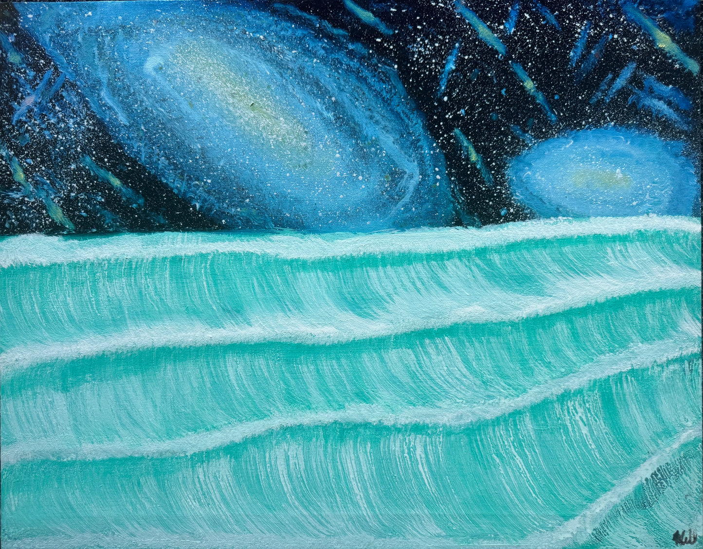 "Galactic Waves" Original Oil Painting